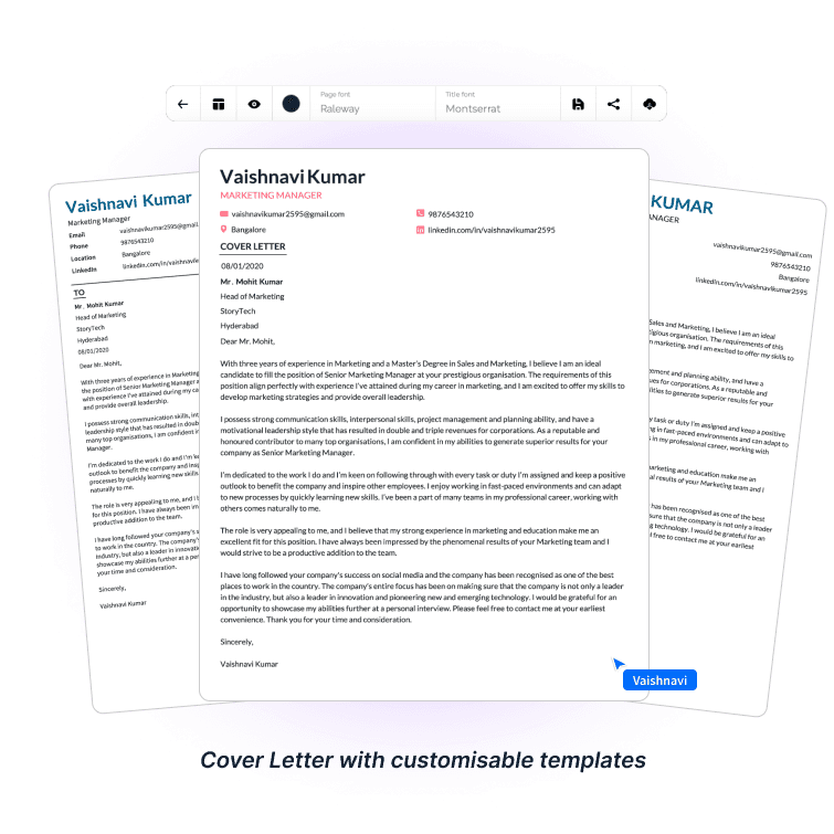 Cover Letter Landing
